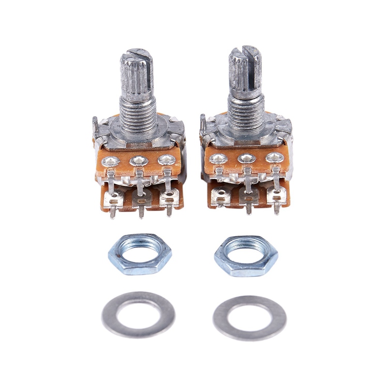 2 Pcs B50K 50K Ohm 6 Terminals Dual Linear Taper Potentiometers