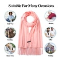 thumbnail image 6 of EASE LEAP Pashmina Scarfs for Women Silky Shawls and Wraps for Evening Dresses Soft Large Scarves Wedding Warm Stylish Solid Color, Mistyrose, 6 of 7