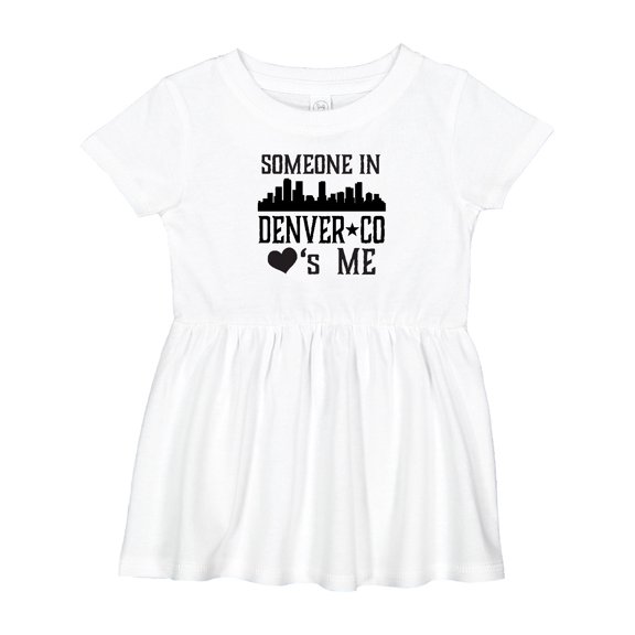 Inktastic Denver Colorado Someone Loves Me Skyline Girls Baby Dress