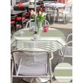 thumbnail image 4 of Outdoor Tablecloth with Umbrella Hole & Zipper, Sage Green Striped Round Tablecloth 60 Inch, Modern Color Block Farmhouse Stripes Patio Table Cover Waterproof Table Cloth for Picnic/Party, 4 of 7