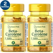 2 Pack - Puritan's Pride Beta-Carotene 25,000 IU, 100 Count
