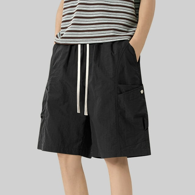 pstuiky Abreviatura para hombres, Pantalones cortos deportivos casuales de moda de verano para hombre, sueltos y rectos, pantalones de cinco cuartos Pantalones cortos de golf