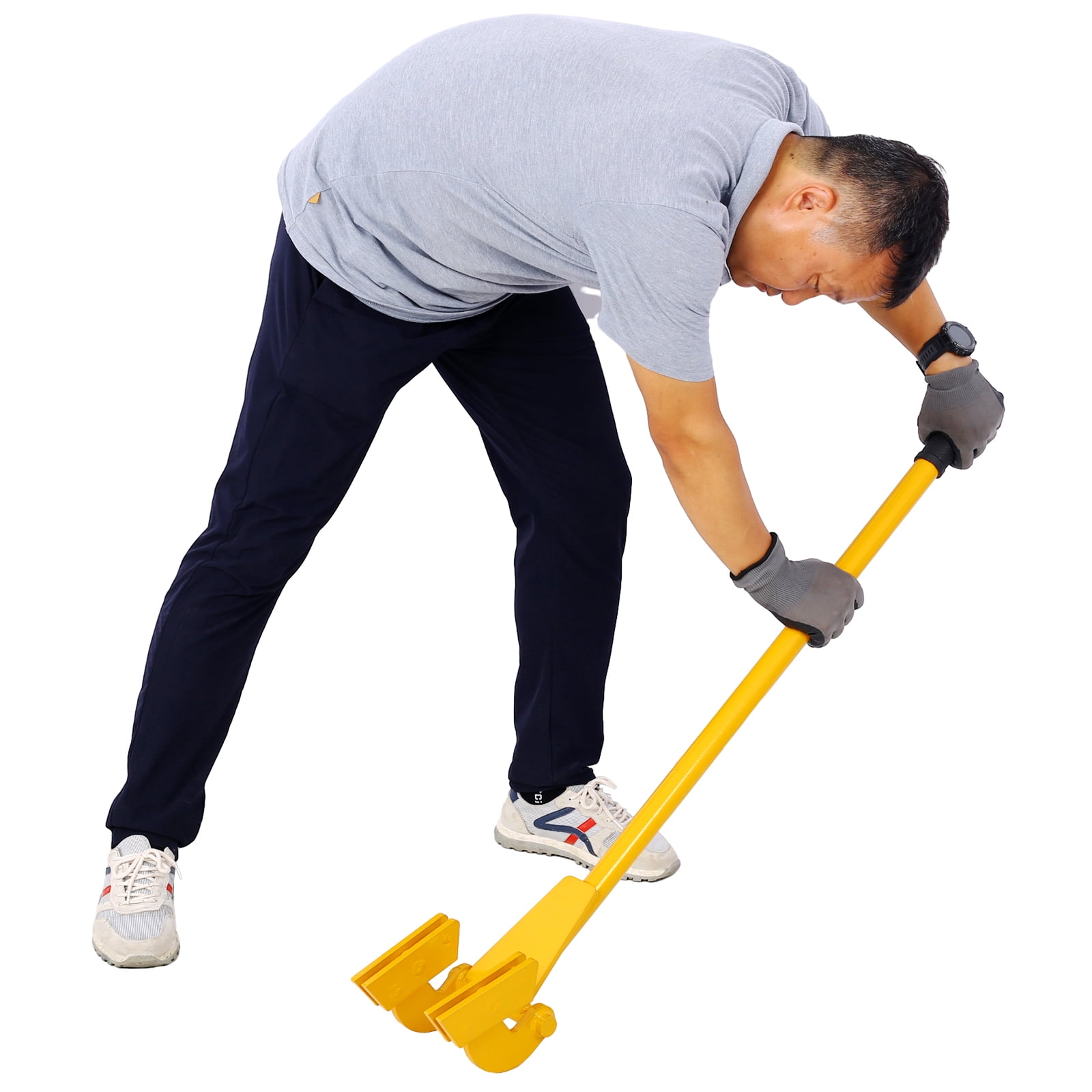 Pallet Breaker Tool, Articulating Pivot-Action Head, 43" Handle, Solid Steel Construction