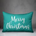 thumbnail image 2 of Creative Products Merry Christmas in Teal 14x20 Spun Poly Pillow, 2 of 2