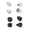 Black and silver, variant on 8Pcs Professional Microphone Stand Thread Adapter 5/8 to 1/4 to 3/8 Screw for Microphones Microphone Clip