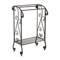 thumbnail image 3 of Pilaster Designs - Metal Free Standing Towel Rack Stand with Shelf - Coffee Brown Finish, 3 of 4
