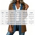 thumbnail image 3 of TGSLY Denim Patchwork Jacket for Women Notched Lapel Long Sleeve Ribbed Knit Blazer Dressy Casual Solid Color Single Breasted Button Coat with Pockets S, 3 of 9