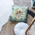 thumbnail image 5 of Pack of 2 Pillow Covers 20x20 Inch, Vintage Turkish Boho Decorative Throw Pillow Covers for Home Decor Living Room Bed Couch, Teal Boho Pillowcase Set of 2, 5 of 6