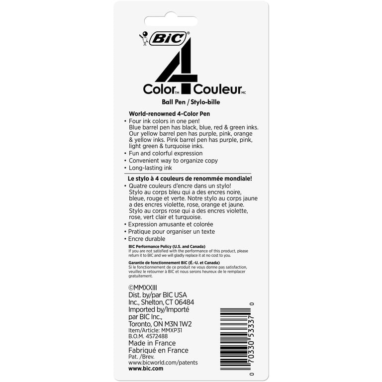 BIC 4-Color Retractable Ballpoint Pens, Medium 1.0mm, 3 Pack photo 7