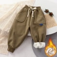 thumbnail image 6 of Gibobby Boys Pants Cargo Pants For Toddler Kids Boys 12 Months 2T 3T 4T Wide-Leg Elastic Waist Loose Long Pants Toddler Boys Clothes Little Boys Winter Pants(5-6 Years,Coffee), 6 of 7