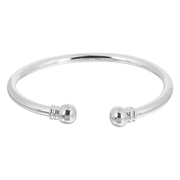 Brazalete de puño: Brazalete ancho de plata para mujer, estilo minimalista, con diseño abierto, ideal para el cumpleaños de mamá y hermana.