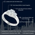 thumbnail image 2 of Gem Stone King 10K White Gold Moissanite and White Created Sapphire and Lab Grown Diamond 3-Stone Bridal Engagement Wedding Ring Set for Women | 0.83 Cttw | Size 8, 2 of 6