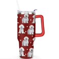thumbnail image 2 of Stylish Dog Pattern Travel Mug - 40oz Leakproof Tumbler with Straw & Handle - Ideal Gift for Women Who Love Puppies, 2 of 7
