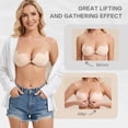 thumbnail image 4 of Olaglory Sticky Bra Push up, 2 Pack Adhesive Strapless Bras for Women Reusable Invisible Backless Bras with Nipple Covers for Backless Dress, C, 4 of 6