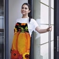 thumbnail image 2 of Huayishang Women's Apron Linen Thanksgiving Apron Sunflower Pumpkin Creative Apron Kitchen Housework Oil-Proof and Stain-Proof Apron, Kitchen Essentials Clearance Sale, 2 of 4