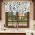 thumbnail image 6 of 2 Pack Valances for Window, Blue Teal Botanical Short Curtains for Kitchen Bedroom Living Room, Rustic Country Spring Floral Summer Leaf Rod Pocket Small Window Treatment Valance Drapes 42 x 12 Inch, 6 of 8