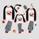 thumbnail image 1 of Pijamas familiares a juego de Navidad, diseño exclusivo de Papá Noel y ciervo, caja de regalo, conjunto de pijamas a cuadros verdes, 1 of 3