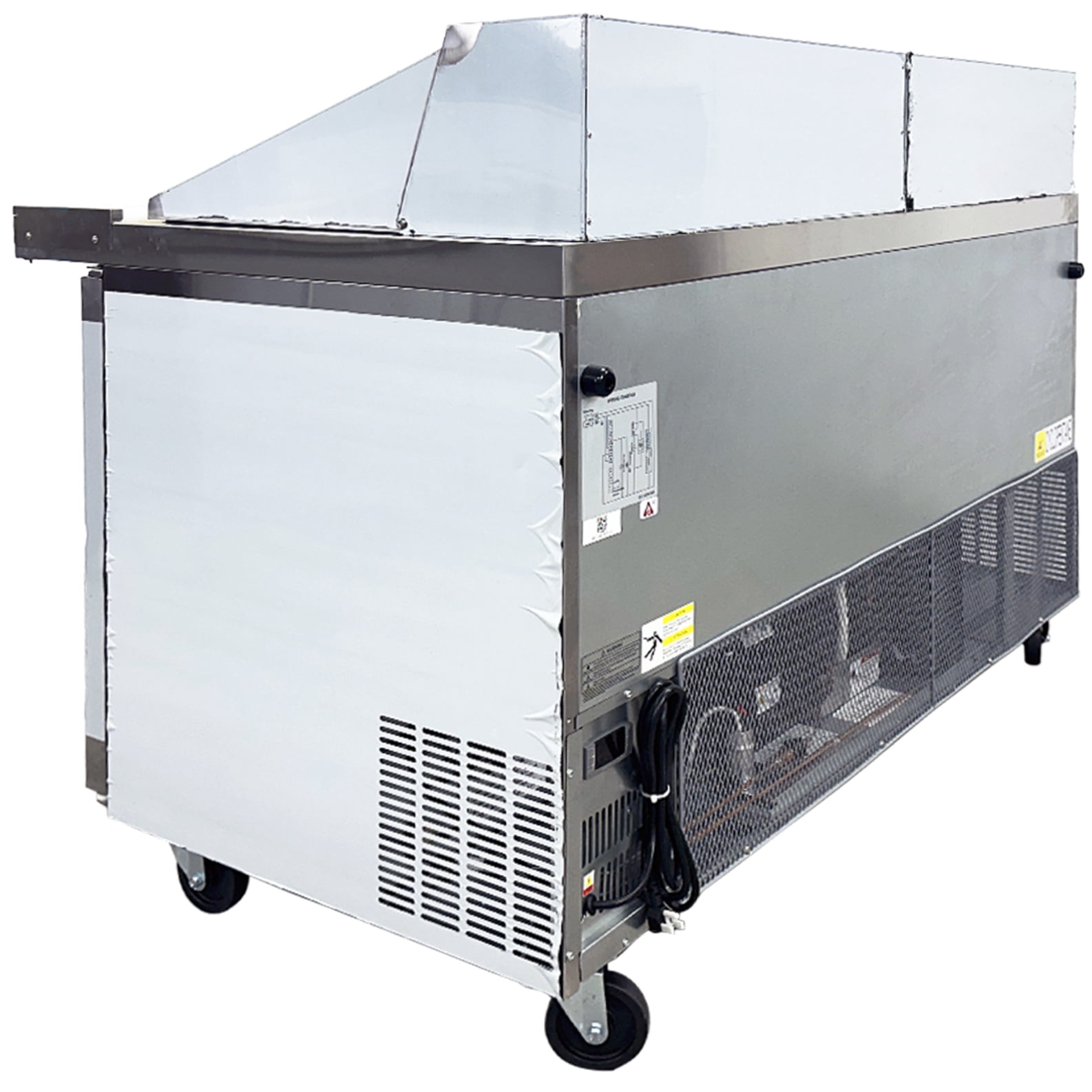 NSF 60” Mega Sandwich Prep Table Refrigerator, 18 cu.ft., 2 Door, Stainless Steel, R290 Refrigerant, ETL Certified