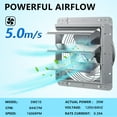 thumbnail image 4 of HAN'KITCHEN'LON'S 10" Aluminum Wall Mounted Shutter Exhaust Fan, 844 CFM High-Speed Vent for Attic, Greenhouse, Shed, Garage, 4 of 8