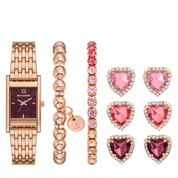 Skechers Women's Sets Analog Rose Gold-Tone Metal Watch