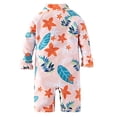 thumbnail image 3 of Styles I Love Little Girls Floral Print One-Piece Rash Guard Swimsuit with Sun Hat 2pcs Set Pink Bathing Suit Beach Swimwear, 3 of 6