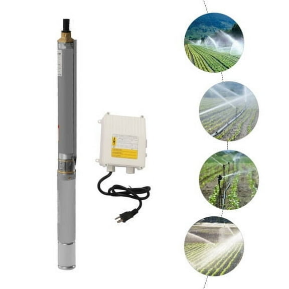 Deep Well Pump Submersible Pump 0.5HP 16GPM 3" Stainless Steel Water Pump 110V