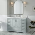 thumbnail image 2 of Ariel Stafford 48 Inch Single Rectangle Sink Bathroom Vanity With Carrara White Quartz Countertop 1.5 Edge In Grey, 2 of 9