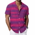 thumbnail image 2 of Cllios Men's Hawaiian Shirt Big and Tall Tropical Graphic Beach Tops Quick Dry Cuban Collared Short Sleeve T-shirts Casual Button Down Bowling Shirts S-4XL, 2 of 8