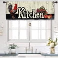 thumbnail image 2 of Farmhouse Rustic Kitchen Curtains 27.5W x 39L Inch Barn Door Brown Wood Wooden Country Vintage Rod Pocket Short Small Window Treatment Drapes Decor 2 Panels, 2 of 6