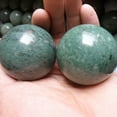 thumbnail image 3 of 2Pcs/Pair Baoding Handball Smooth Surface Relieve Stress Lushan Jade Stone Green Natural Fitness Handball for Finger, 3 of 8