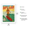 thumbnail image 2 of Surf Rider - Hawaii Surfer - Vintage Hawaiian Travel Poster by Rick Sharp - Bamboo Fine Art 290gsm Paper Print (Unframed) 18x24in, 2 of 4