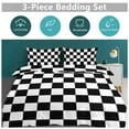 thumbnail image 5 of 3 Pcs Soft Bedding Set, Includes 1 Duvet Cover with Zipper And 2 Pillow Shams,Chess Board Black Full(79"×90"), 5 of 8