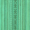 thumbnail image 1 of Ahgly Company Machine Washable Indoor Square Abstract Turquoise Blue Modern Area Rugs, 6' Square, 1 of 4