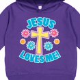 thumbnail image 3 of Inktastic Easter Jesus Loves Me with Cross and Flowers Toddler Hoodie, 3 of 4