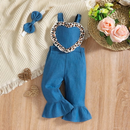 

Toddler Baby Girls Sleeveless Leopard Dot Printed Suspender Romper Jumpsuit