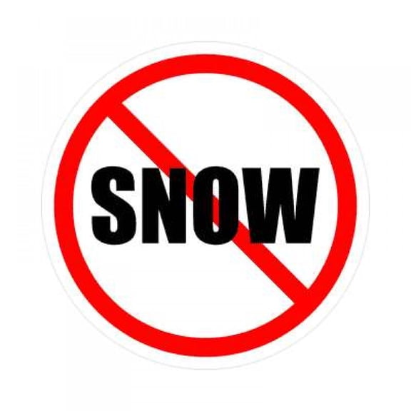 1 Pack - No Snow Red Slash Flexible Magnet - 3 Inch Round