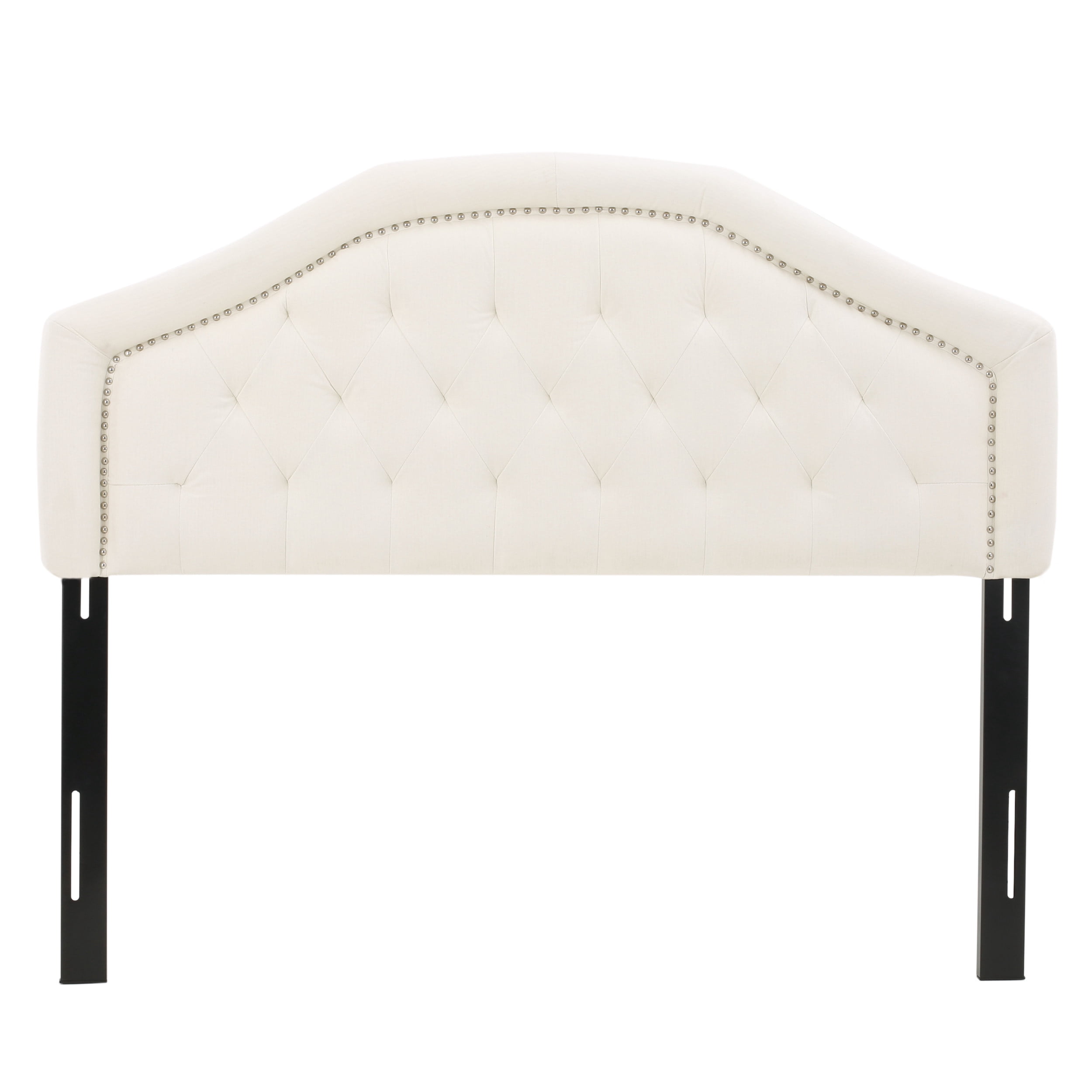 DUOSONG Queen&Full Sized Headboard Ivory Fabric Furniture Bedroom Furniture Beds, Frames & Bases