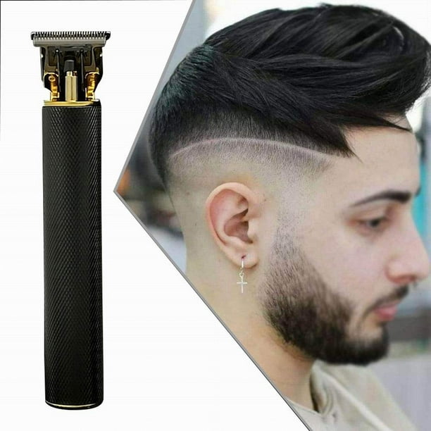 Cortadora de cabello para hombres cortadora de cuchillas en T electrica inalambrica recargable por USB para hombres color negro