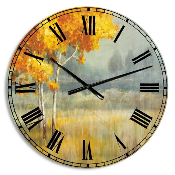 Designart 'Autumn Landscape' Farmhouse wall clock