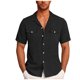 thumbnail image 2 of pstuiky camiseta de hombre, Camisa casual de manga corta para hombre, estilo bolos vintage, estilo playero cubano, con botones, para verano camisas casuales para hombre xxxl, 2 of 6