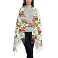 thumbnail image 2 of Honeii Mosaic Forest Squirrel Print Scarf Oversized Scarf Tassel Fall Winter Thick Scarf Warm Shawl Women,Women's Scarves & Wraps, 2 of 8