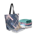 thumbnail image 2 of FORMRS Womens Canvas Tote Bag with Zipper Inner Pocket Shoulder Handbag, Black Stripes, 2 of 7