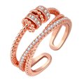 thumbnail image 2 of Clásico Micro-set Zircon Anillo abierto Temperamento Versátil Anillo cruzado multicapa Wmkox8yi sjalhkljlk2806, 2 of 9