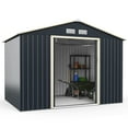 thumbnail image 2 of Costway 9' x  6' Metal Storage Shed for Garden and Tools w/Sliding Double Lockable Doors, 2 of 9