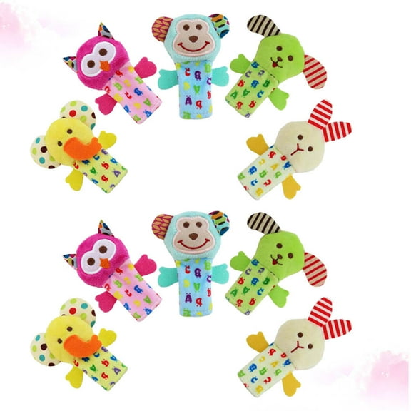Raindrops 10Pcs Assorted Color Finger Puppets Soft Plush Animal Dolls for Creative Storytelling