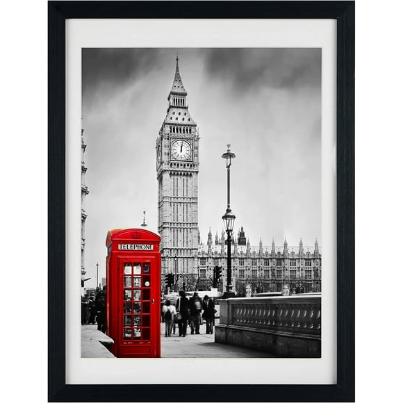 12x16 Picture Frames Display Pictures 11×14 With Mat 12×16 Without Mats for Table Top Display and Wall Mounting Photo Frames Wood Frame Strengthened Glass Display Brown
