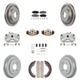 thumbnail image 1 of Transit Auto Front Rear Disc Brake Caliper Coated Rotors Drums Ceramic Pads Shoes Wheel Cylinders and Hardware Kit (11Pc) for Car Honda Insight KCG-100366C, 1 of 11
