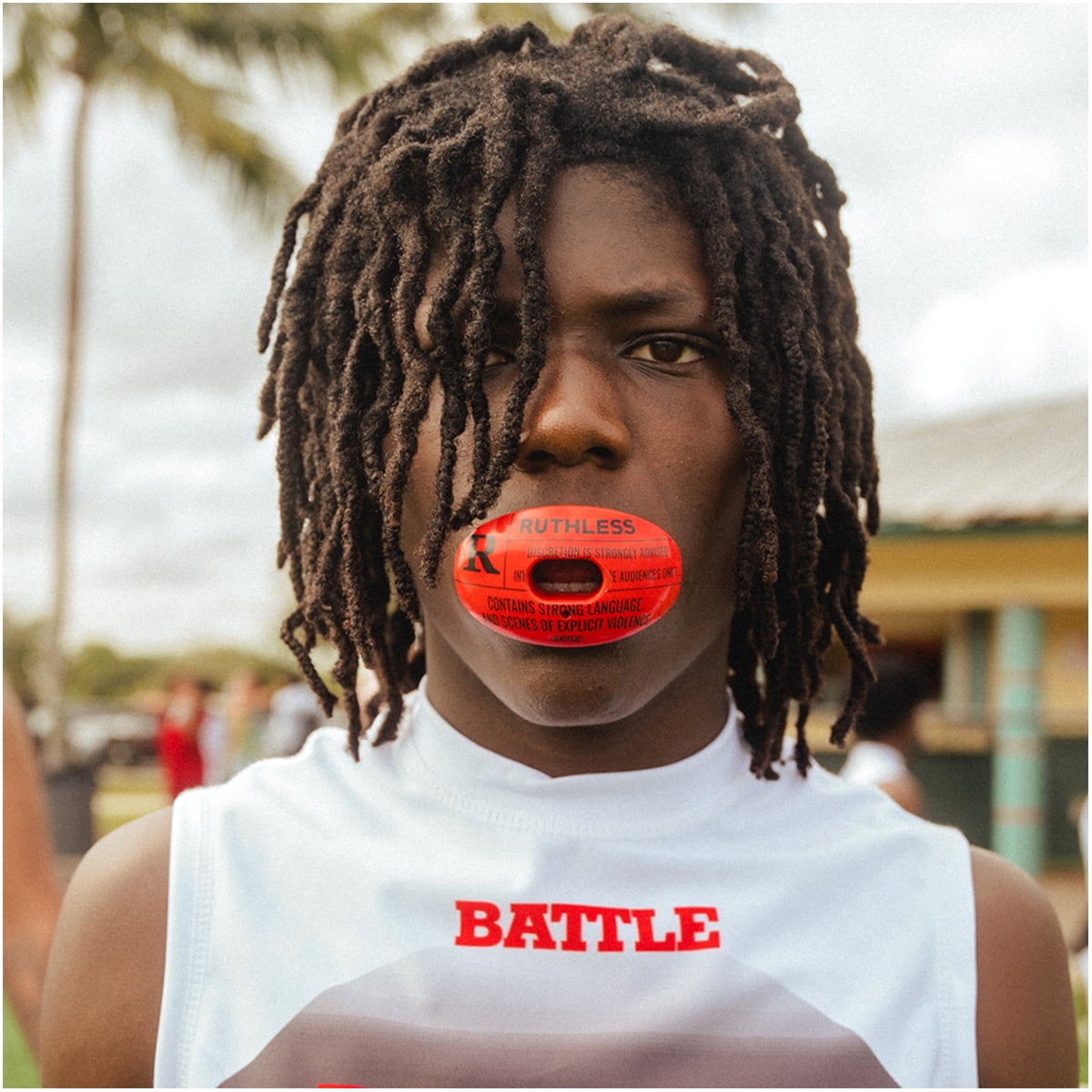 Battle Sports Ruthless Oxygen Lip Protector Mouthguard - Red/Black