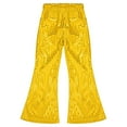 thumbnail image 6 of GiLiling Kids Girls Sparkly Sequins Dance Pants, Wide Leg Bell Bottom Flared Trousers for Hip Hop Jazz Disco (Gold, 11-12 Years), 6 of 7
