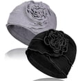 thumbnail image 1 of AIPESL 2 Pcs Turban en Coton pour Chimiothérapie, Bonnet Élastique Doux pour Femmes avec Perte de Cheveux, 1 of 7